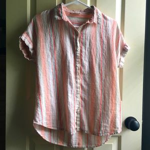 Linen and Cotton blend button up